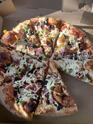 Deluxe plant based pepperoni  at Panago Pizza in Canmore