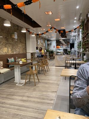 Cute interior. More tables than a lot of places we’ve tried  at Avocado in Barcelona
