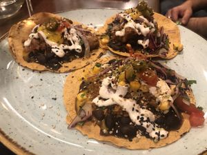 Vegan tacos  at Avocado in Barcelona