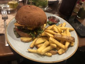 Vegan hamburger   at Avocado in Barcelona