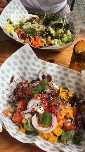 Superfood salad and Avocado nachos:))) at Avocado in Barcelona
