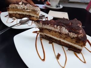 Awesome tiramisu at Freedom Cakes Bakery in Madrid