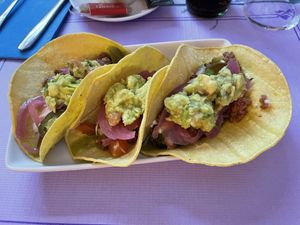 Vegan GF tacos at Freedom Cakes Bakery in Madrid