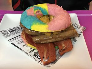 Breakfast bagel :) at Freedom Cakes Bakery in Madrid