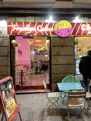 Outside  at Freedom Cakes Bakery in Madrid