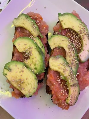 Avocado toast  at Freedom Cakes Bakery in Madrid