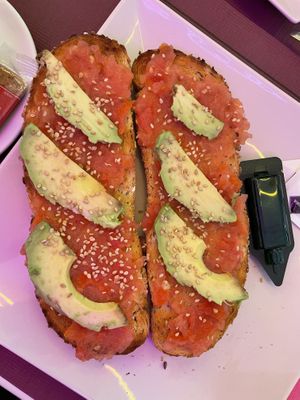 Avocado toast  at Freedom Cakes Bakery in Madrid