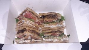 Club sandwich (takeaway) at Freedom Cakes Bakery in Madrid