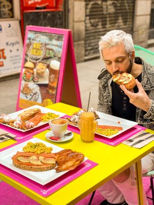 Customers at Freedom Cakes Bakery in Madrid