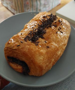 Chocolate Croissant for take-away at Freedom Cakes Bakery in Madrid
