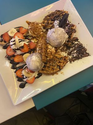 Waffle degustation   at Freedom Cakes Bakery in Madrid