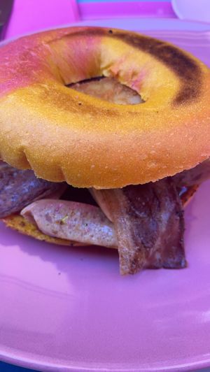 Breakfast bagel   at Freedom Cakes Bakery in Madrid