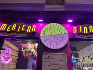 Outside. The ‘freedom cakes’ is a bit hard to read!  at Freedom Cakes Bakery in Madrid