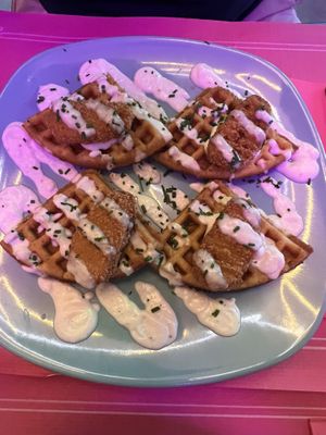 Waffles and Chicken   at Freedom Cakes Bakery in Madrid