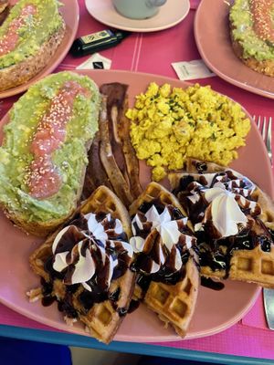Brunch waffles  at Freedom Cakes Bakery in Madrid