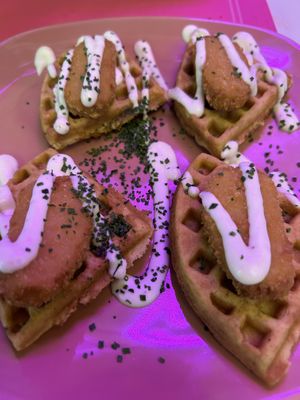 Chicken and waffles   at Freedom Cakes Bakery in Madrid