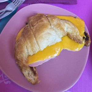 Croissant with ham and cheese.  at Freedom Cakes Bakery in Madrid
