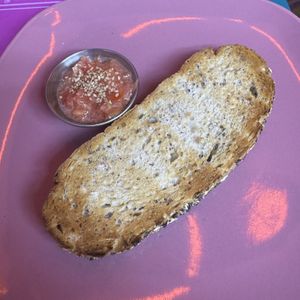Tomato toastt  at Freedom Cakes Bakery in Madrid
