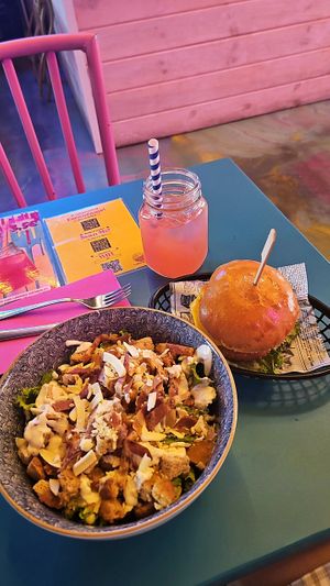 The salad is so big that can be a full meal at Freedom Cakes Bakery in Madrid