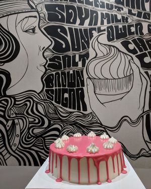 Rainbow cake at Freedom Cakes Bakery in Madrid