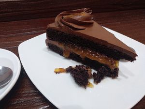 Chocolate + marmalade cake at Freedom Cakes Bakery in Madrid