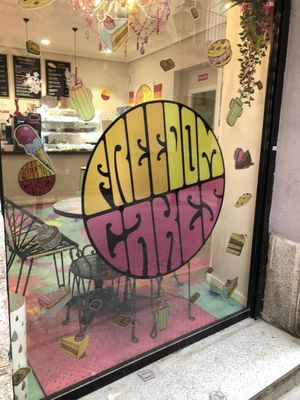  Cute window at Freedom Cakes Bakery in Madrid