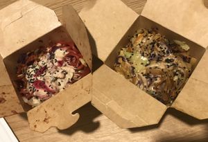 Yaki udon con salsa Ruggito e Thai noodles con salsa Thai  at ilBruno  in Florence