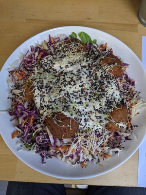 Falafel Salad (55 Kn) - 2/5. Too much salad. at Simple Green in Zagreb