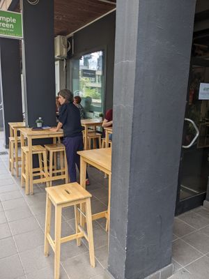 Outdoor seating. at Simple Green in Zagreb