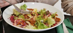This is a salad that's basically the same as the aforementioned kebab but with no bread and sauce at Simple Green in Zagreb