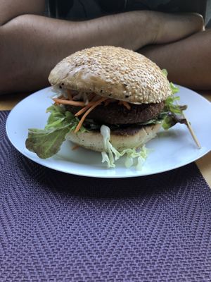 Spicy burger at Simple Green in Zagreb