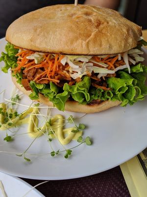 Seitan kebab (can't tell as much from the photo but was really saucy and yummy) at Simple Green in Zagreb