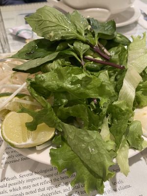 Fresh greens for the soup   at Loving Hut in Seattle