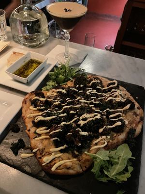 Vegan crispy broccoli pizza! at Campo Enoteca in Manchester