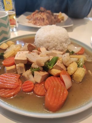 Tofu and veggies with rice at Tajska Restavracija Chada in Koper