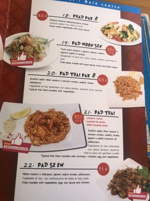 main dishes - number 18 and 20 are vegan at Tajska Restavracija Chada in Koper