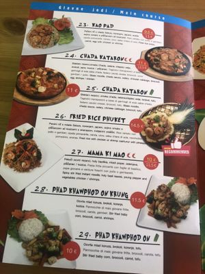 main dishes - number 25 is vegan at Tajska Restavracija Chada in Koper