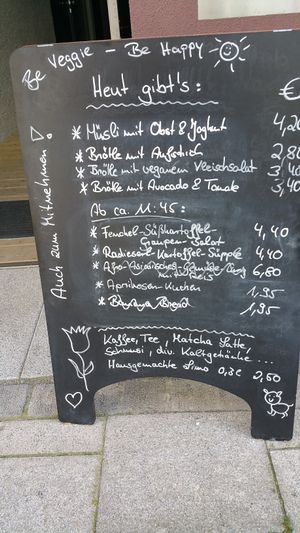 menu of the day at RosaGrün in Memmingen