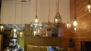 more lights and suspended plants - interior at Kati Vegan Thai in Seattle