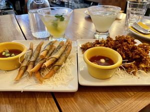 Artichoke cream sticks and devil wings  at Kati Vegan Thai in Seattle
