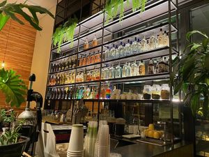 Beautiful bar area at Kati Vegan Thai in Seattle