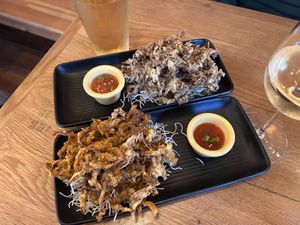 Devil Wings/Angel Wings-fried oyster mushrooms   at Kati Vegan Thai in Seattle