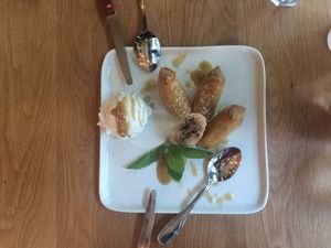 Fried banana and coconut at Kati Vegan Thai in Seattle