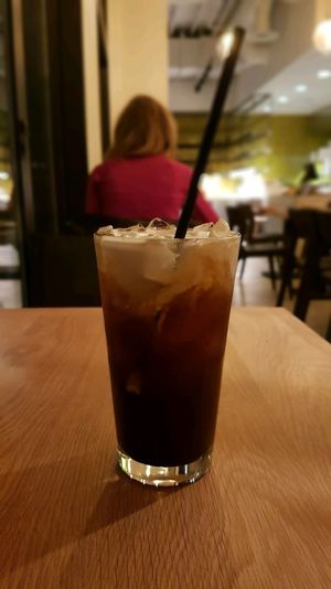 Thai iced tea at Kati Vegan Thai in Seattle