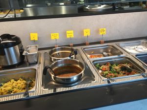 Buffet line at Kati Vegan Thai in Seattle