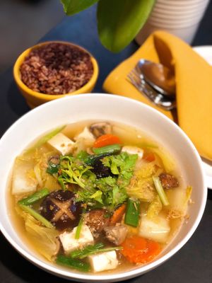 Veggie Noodle Soup at Kati Vegan Thai in Seattle