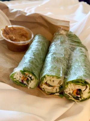 Garden rolls with tamarind sauce at Kati Vegan Thai in Seattle