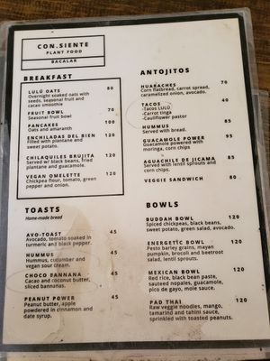 Menu - Dec 4, 2021 at Con.Siente de LULU La Bruja in Bacalar