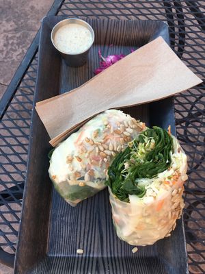 The OG hand roll salad added tamari mushrooms at DeLuxe in Reno