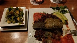 Brussel sprouts and Jackfruit tamales. at Beer Kitchen in Kansas City